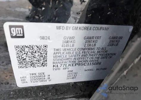 2025 Chevrolet Trax Fwd Activ from USA, damaged, VIN KL77LKEP9SC115086